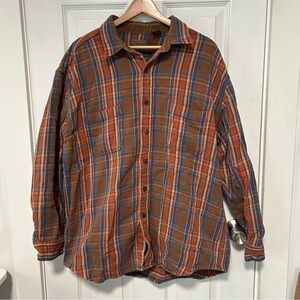 St. John's Bay Orange and Blue XLT Tall Plaid Shirt Jacket